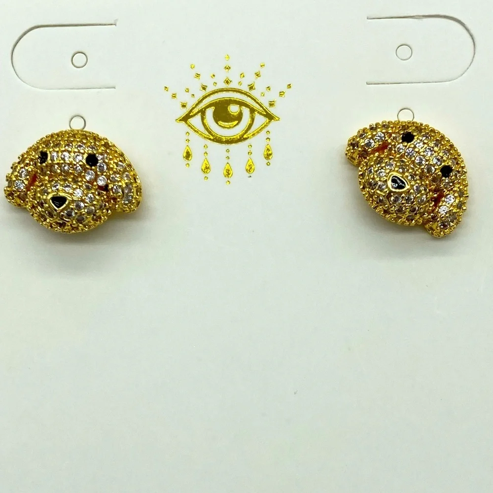 Eye Candy LA CZ Poodle Stud Earrings NIB